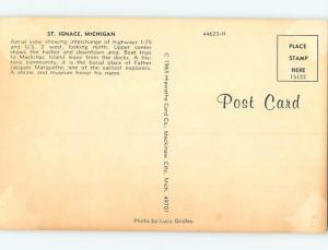 Pre-1980 AERIAL VIEW St. Ignace Michigan MI A5113