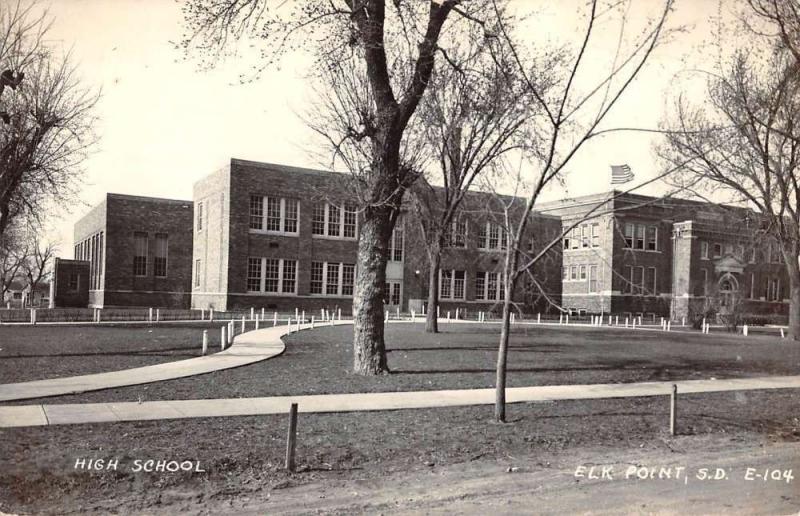 Elk Point South Dakota High School Real Photo Antique Postcard K82189