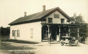 c1910 Mountainhome Pennsylvania Garrisson Shafer Store Post Office Auto RPPC