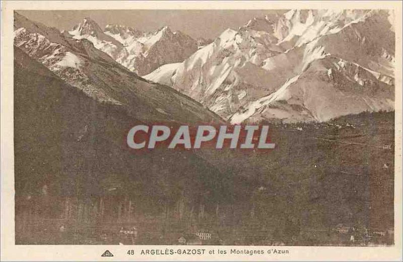 Old Postcard Argeles Gazost and the Azure Mountains