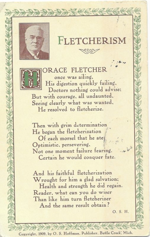 Horace Fletcher Fletcherism 1849-1919 Victorian Author How to Eat