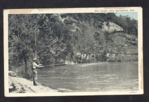 SPRINGDALE ARKANSAS WAR EAGLE FISHING RIVER VINTAGE POSTCARD