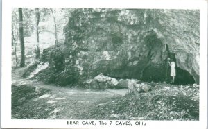 1940s 7 Caves near Wadsworth OH Bear Cave US Route 50 Ohio Postcard