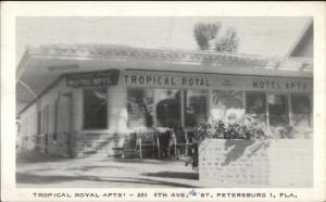 St. Petersburg FL Tropical Royal Apts Postcard