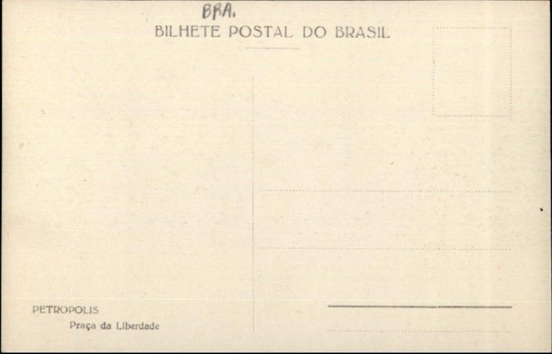 Petropolis Brazil Pracas da Liberdade Trolley Real Photo Postcard c1910