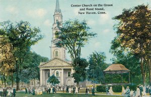 United States New Haven Center Church on the Green and Band Stand