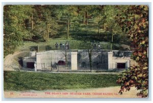 1908 Overlooking Bear Den Beaver Park Cedar Rapids Iowa Antique Vintage Postcard