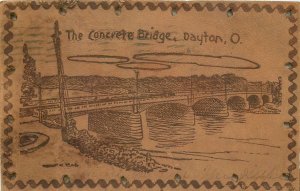 Postcard C-1910 Leather Ohio Dayton Concrete Bridge undivided 22-13919