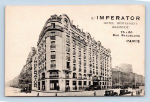 L'Imperator Hotel and Restaurant Paris France UNP DB Postcard I16