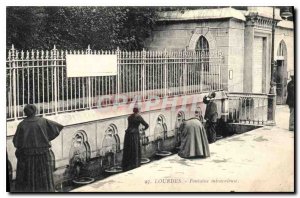 Old Postcard Lourdes miraculous fountain