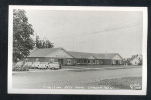 RPPC LYNDEN WASHINGTON CHRISTIAN REST HOME OLD CARS REAL PHOTO POSTCARD