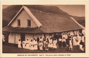 South Africa A Poor Catholic Station in Natal Natives Vintage Postcard 09.09