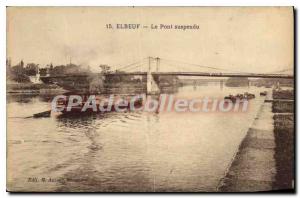 Postcard Old Elbeuf Suspension Bridge