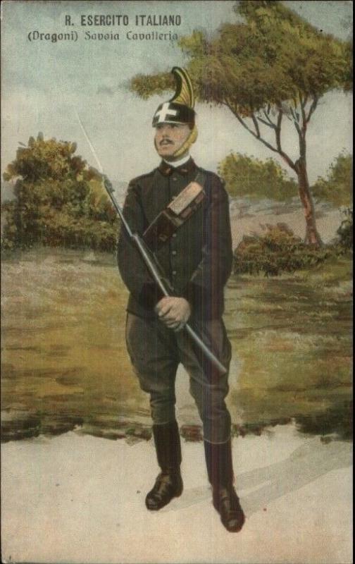 Italian Soldier in Uniform R. Esercito Italiano c1910 Postcard - Gun Bayonet