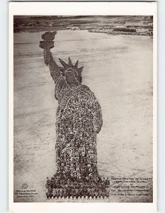 Postcard Human Statue Of Liberty, At Camp Dodge, Des Moines, Iowa