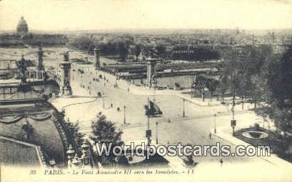 Le Pont Alexandre III vers les Invalides Paris, France, Carte, 1925 