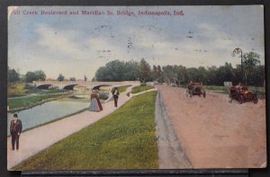 Indianapolis, IN - Fall Creek Boulevard and Meridian St, Bridge - 1910