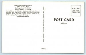 ST. AUGUSTINE, Florida FL ~ Aerial View PELICAN INLET CONDO c1970s  Postcard