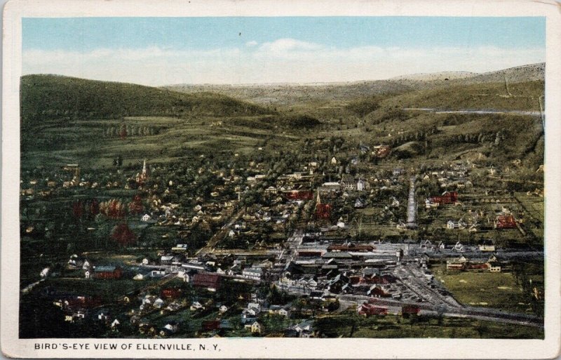 Ellenville NY New York Birdseye Unused Postcard H28