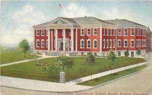 C-1910 CLEVELAND OHIO Spencerian Commercial School flag postcard 3831