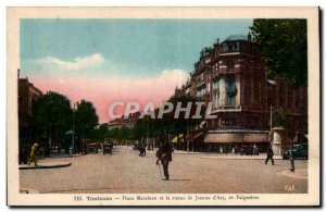 Toulouse - Matabiau Square and the Statue of Jeanne d & # 39Arc - Old Postcard