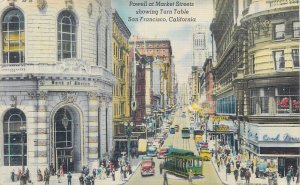 United States San Francisco Powell at market Streets showing Turn Table tram