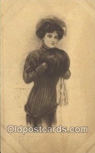 Signed Artist 1910 light wear a lot of yellowing from age, postal used 1910