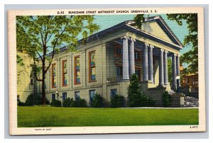 Vintage 1940 Postcard Buncombe Street Methodist Church Greenville South Carolina