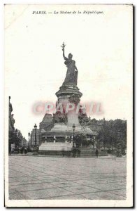 Old Postcard Paris Statue of the Republic