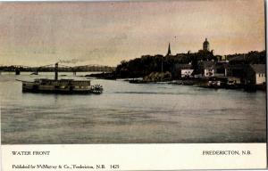 Water Front Stern Wheeler Fredericton New Brunswick Vintage Postcard R14