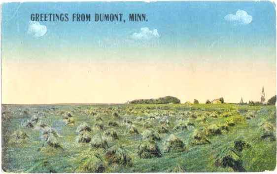 Field, Greetings from Dumont, Minnesota, MN, 1915 Divided Back