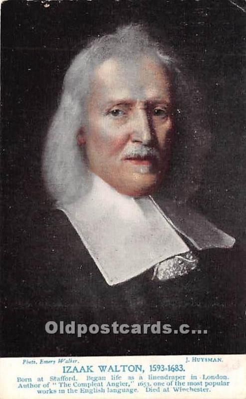 Izaak Walton 1593-1683 Auhor of The Compleat Angler 1653 Famous People Unused 