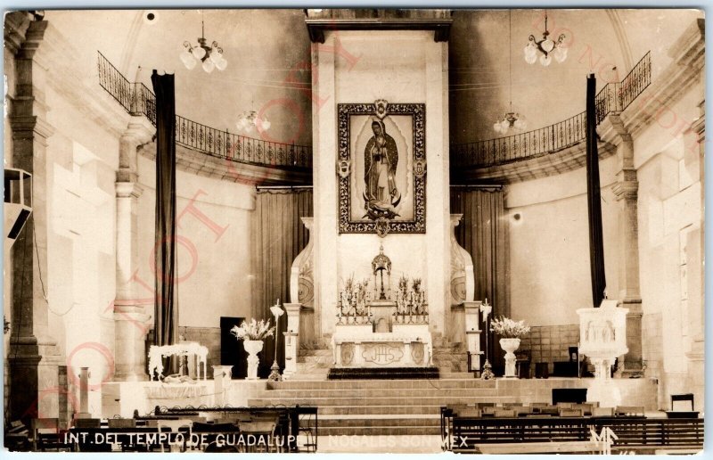 c1940s Guadalupe Nogales, Mexico Catholic Church RPPC Temple MF Real Photo A150