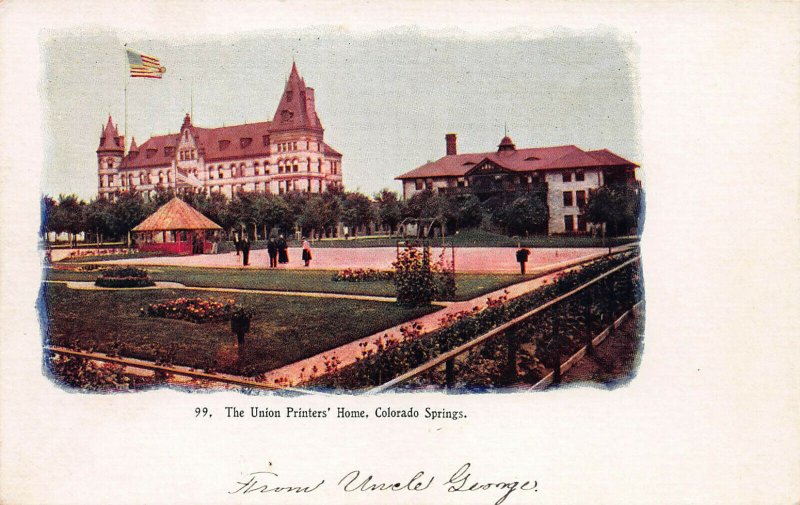 The Union Printers' Home, Colorado Springs, Early Embossed Postcard, Unused