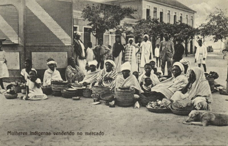 angola, Mulheres Indigenas vendendo no Mercado, Street Market (1910s) Postcard