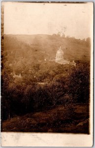 1907 Aerial View Castle Trees Mountain Real Photo RPPC Posted Postcard