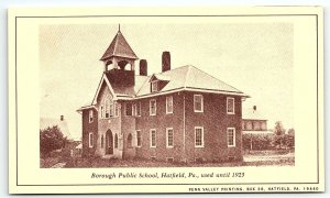 VINTAGE HATFIELD PA BOROUGH PUBLIC SCHOOL LOCAL LANDMARK  POSTCARD P3928