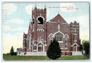 1909 Grace Methodist Episcopal Church Scene Sioux City Iowa IA Posted Postcard
