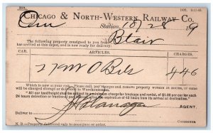 1889 Chicago & North-Western Railway Co. Omaha Nebraska NE Antique Postal Card 