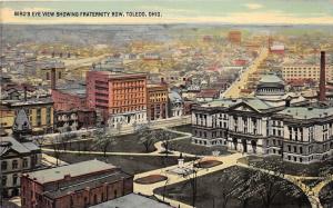 Toledo Ohio Bird's Eye View~Fraternity Row~Lucas Co Court House~Marked Bldg~1912