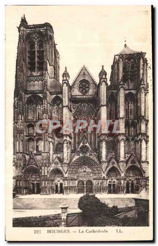 Old Postcard The Cathedral Bourges