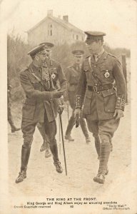 WWI Postcard King George & King Albert at the Front Series XII 90 Daily Mail