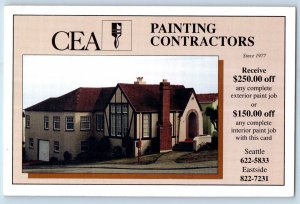 Seattle Washington WA Postcard CEA Painting Contractors House Advertising