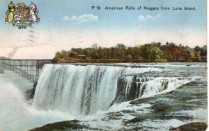 US    PC2485  AMERICAN FALLS AT NIAGARA FROM LUNA ISLAND