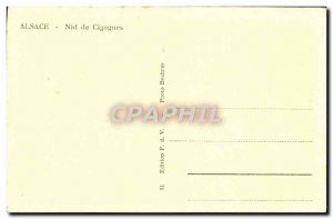 Old Postcard Alsace Storks Nest