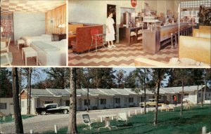 South Cary North Carolina NC Seaboard Motor Court Interior c1950s-60s Postcard