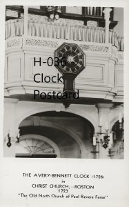 H-036 - The Avery-Bennett Clock in Christ Church in Boston, MA Postcard.