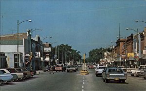 Tomah Wisconsin WI Street Scene Station Wagon c1950s-60s Postcard