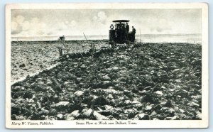 DALHART, TX Texas ~ Farming ~ STEAM PLOW at WORK c1910s Dallam County Postcard