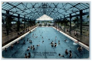 1936 The Pool Crystal Garden Vancouver British Columbia Canada Vintage Postcard